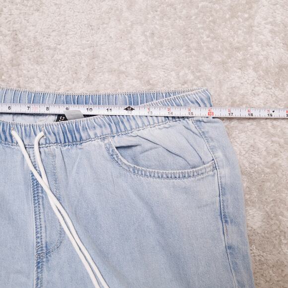 H&M Wide Leg Pull On Blue Wash Denim Pants Jeans Womens Size M NWT - Picture 4 of 9